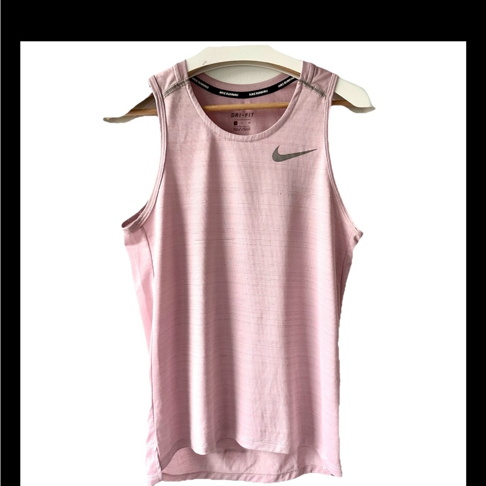 Nike Dri-FIT Moisture Wicking Breathable Running Tank Top Pink S Men